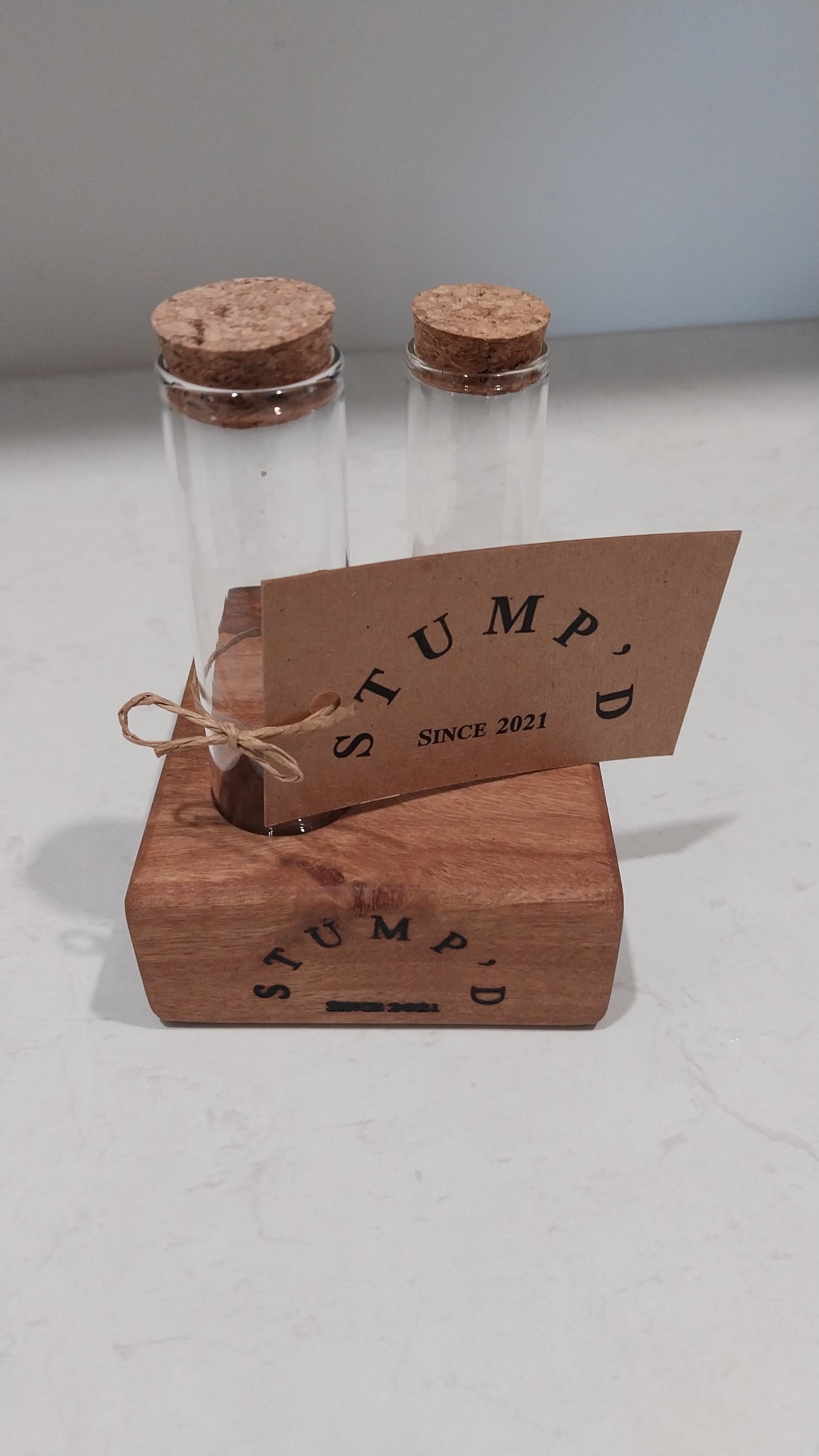 Bud Vase / Plant Propagation Stand 2 Tube - Tasmanian Blackwood