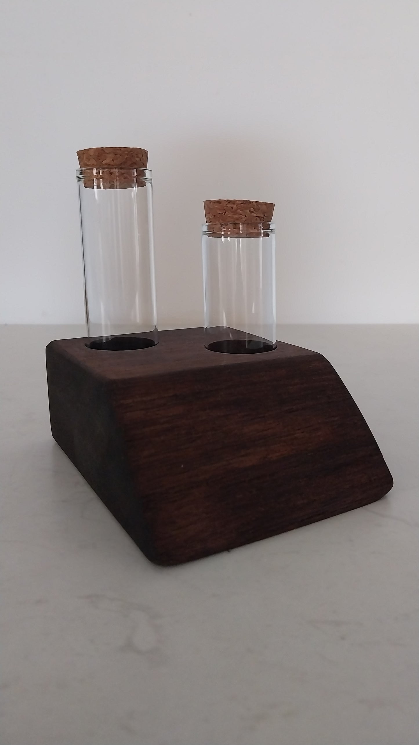 Bud Vase / Plant Propagation 2 tubes - Walnut