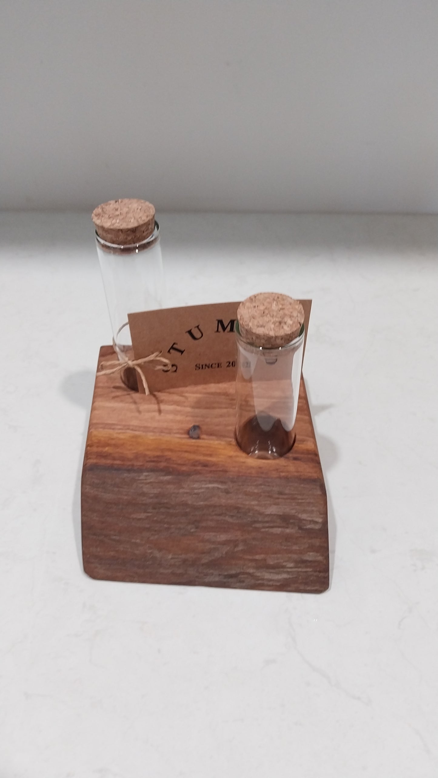 Bud Vase / Plant Propagation Stand 2 Tube - Tasmanian Blackwood