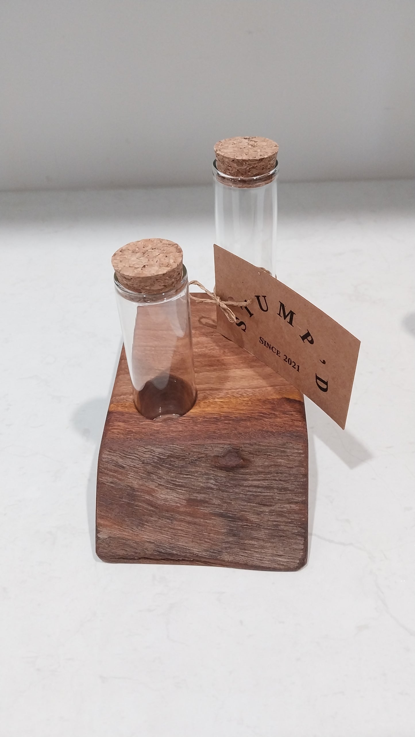 Bud Vase / Plant Propagation Stand 2 Tube - Tasmanian Blackwood