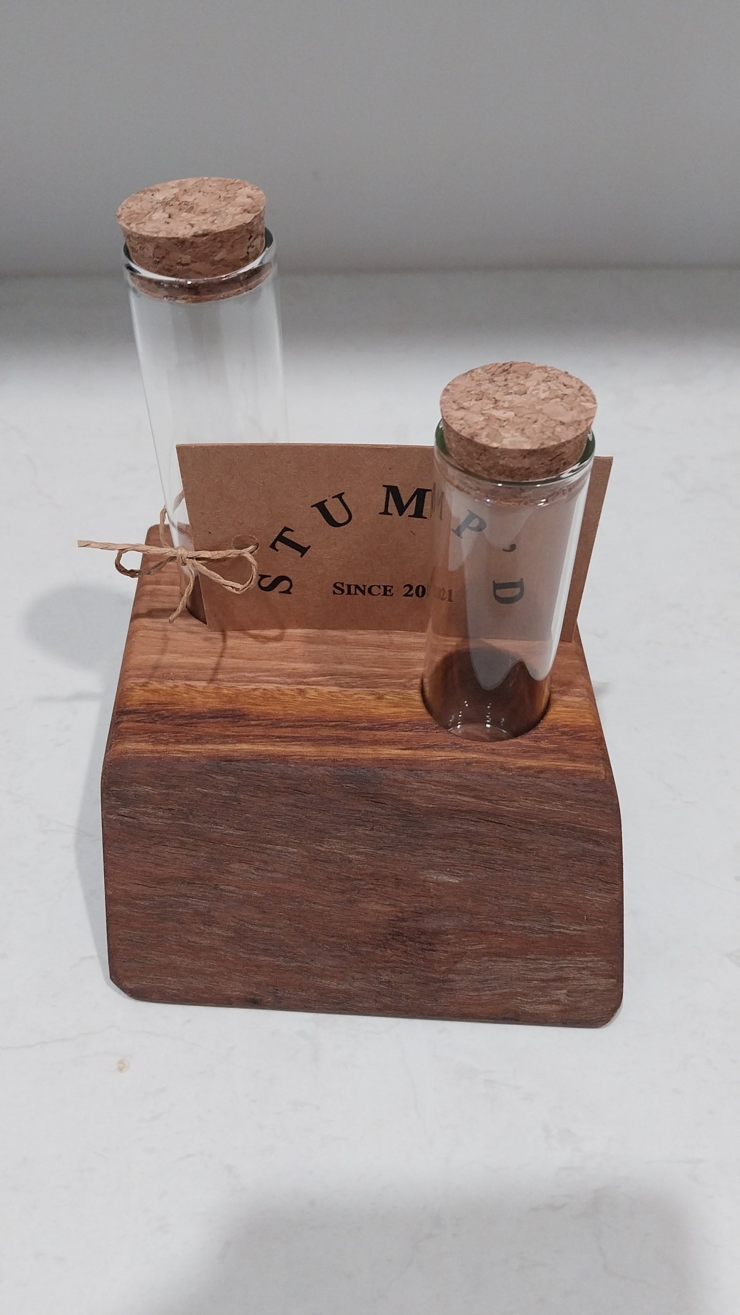 Bud Vase / Plant Propagation Stand 2 Tube - Tasmanian Blackwood